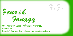 henrik fonagy business card